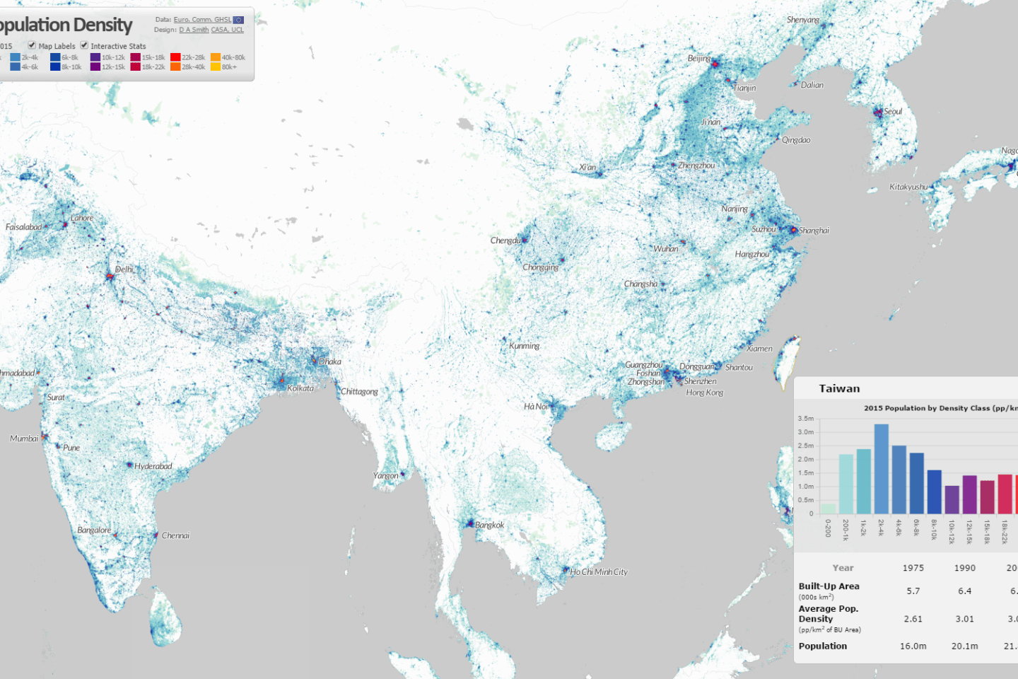 World Population Density Interactive Map – CityGeographics